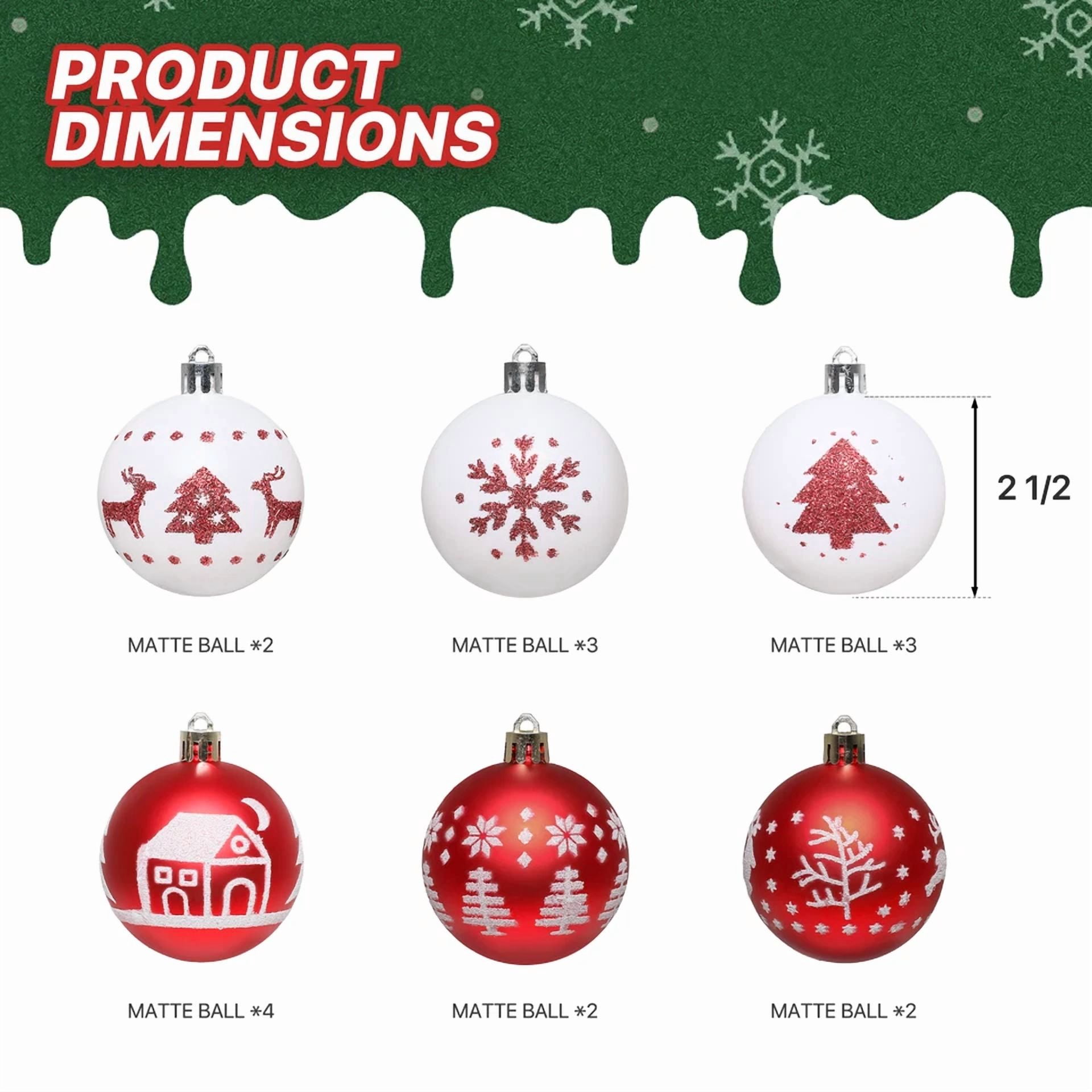 BUTTERFLY- 16 Piece Christmas Ornaments Balls 2.5"Xmas Tree Hanging Party Home Décor Colors