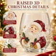 thumbnail image 4 of 3D Christmas Glass Art Cup, Raised Stemless Wine Glass Creative Festive Drinking Glassware for Coffee, Tea, Milk, Juice, Xmas Party Home Decor, Christmas Gift, 4 of 7
