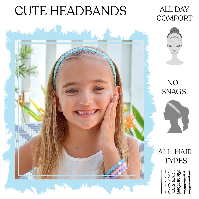 FROG SAC Lace Headbands for Girls, Adjustable Non-Slip  display picture 1