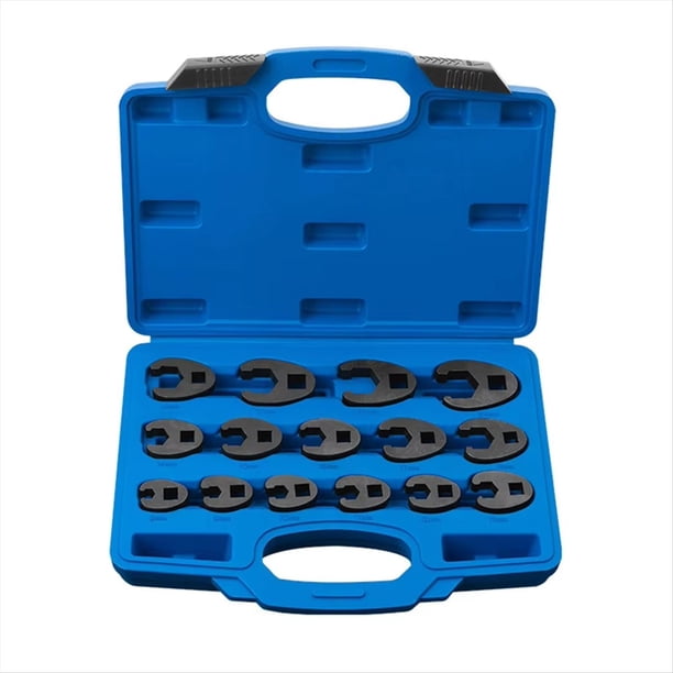 15 Llaves de Boca de 8-24 mm, con Accionamiento de 1/2-3/8 Pulgada, Multifuncionales, para Tubos de Aceite.