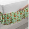 thumbnail image 2 of Pelican Bed Skirt, Repeating Tropical Flowers and Strelitzia Illustration Pattern, Elastic Bedskirt Dust Ruffle Wrap Around for Bedding Decor, 4 Sizes, Pale Green Multicolor, by Ambesonne, 2 of 2