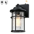 thumbnail image 6 of 10.8in Outdoor Dusk to Dawn Sensor Wall Lights with Matte Black Finish Crackle Glass Shade 2-pack, 6 of 10