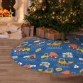 thumbnail image 5 of Defioc Construction Vehicles for Christmas Tree Skirt Snowman Xmas Tree Skirt Farmhouse Christmas Decorations Tree Mat for Holiday Party Decor-36", 5 of 6