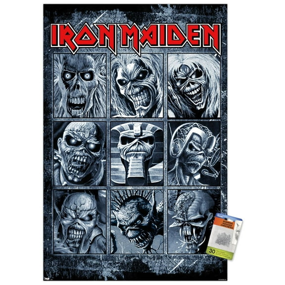 Iron Maiden - Grid Wall Poster with Push Pins, 22.375" x 34"