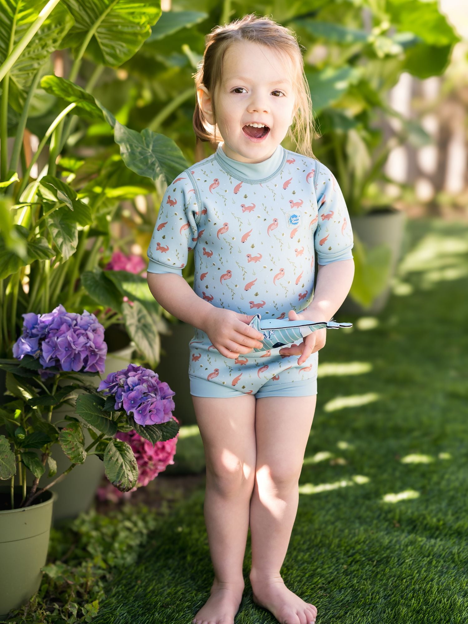 Splash About Happy Nappy™ Wetsuit with Swim Diaper, Playful Otters, 3-8 Months