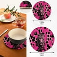 thumbnail image 2 of Coolnut Pink Leopard Round Woven Potholders Set Trivets for Hot Dishe Heat Resistant Non-Slip Trivets for Cooking and Baking Kitchen Home Decor, 2 of 7