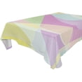 thumbnail image 2 of 60x60 Inch Tablecloth Polyester Square Tablecloth for Home Kitchen Dinner Decor Pastel Colors and Curved, 2 of 9