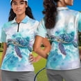 thumbnail image 4 of Binienty Blue Sea Turtle Matching Couple Golf Shirts Short Sleeve Couples Matching Golf Shirts Soft Comfortable Daily Wear for Workout Pickleball Running, 4 of 7