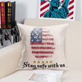 thumbnail image 4 of 4th of July Decor America Flag Outdoor Pillow Covers 18x18 Set of 4 Blue Red Stars Stripes Patriotic Quotes Independence Day Home Decorations Throw Pillow Covers for Sofa Couch, Cotton Linen, 4 of 6