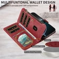 thumbnail image 2 of For Google Pixel 9 / 9 Pro Wallet Case, 9 Card Slots RFID Blocking Crossbody Leather Cover, Zipper Pocket, Detachable Wrist & Shoulder Strap, Magnetic Shockproof Protective Phone Case for Women,Red, 2 of 11