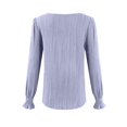 thumbnail image 4 of Tshirts Shirts for Women Women's V-neck Long-sleeved Solid Color Shirt Blouse Autumn Tops, 4 of 4
