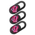 thumbnail image 4 of KONTONTY 3Pcs Black ABS Heart Shaped Cover for Laptop Camera with Privacy Sticker on Phone Computer Tablet, 4 of 5