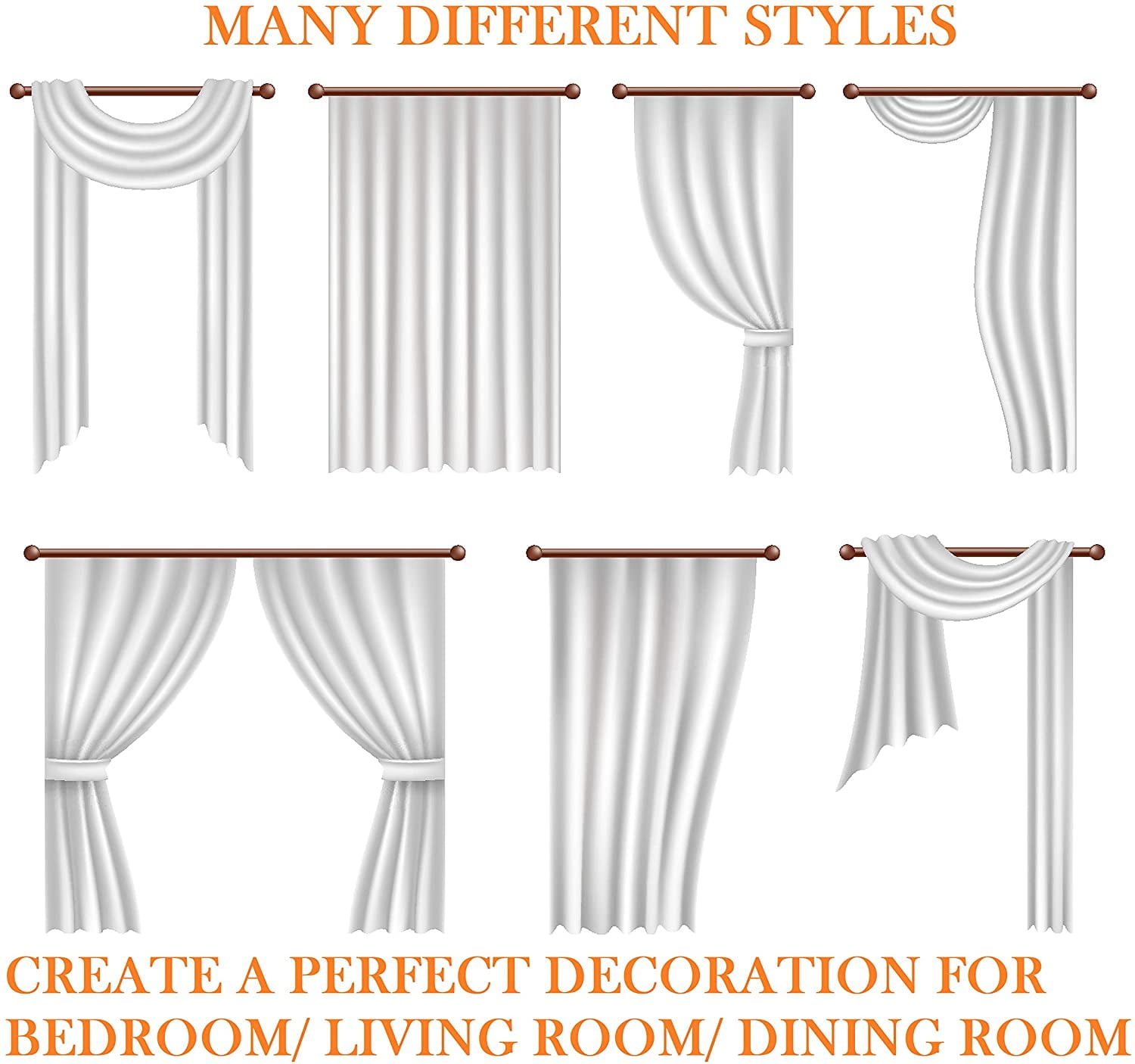 Elegant Comfort Luxury Sheer Curtains, Window Treatment Curtain Panels with Rod Pocket for Kitchen, Bedroom and Living Room (60 x 84-inches Long, Set of 2)