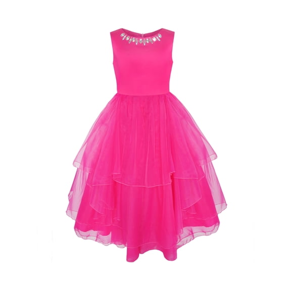 Flower Girls Dress Rhinestone Tulle Wedding Pageant Bridesmaid 5