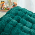 thumbnail image 4 of Home Soft Things Fox Faux Fur Pouf Stool Ottoman - Teal Blue - 17x17x17", 4 of 7