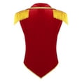thumbnail image 2 of iixpin Women's Ringmaster Tailcoat Circus Costume Shoulder Epaulets Tassel Steampunk Jacket Red XL, 2 of 7