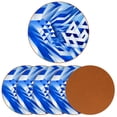 thumbnail image 2 of Israel 6pcs Round Coasters Set, Microfiber Leather Drink Coasters, 11x11 cm/4.3x4.3 in Size for Decoration, 2 of 6