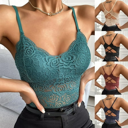 

Rong Yun Women Plus Size Vest Crop Lace Lingerie Sexy V-Neck Underwear Camisole(Buy 2 Get 1 Free)