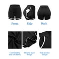 thumbnail image 3 of FUTATA Women's Double Layer Quick Dry Yoga Shorts, Gym Workout Sports Jogging Running Shorts, Elastic Waist Sports Shorts With Pockets, 3 of 7