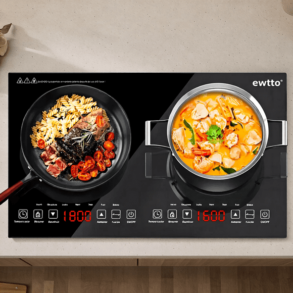 Inducción de Alta Potencia ET-H8007, 2000W, 8 Niveles de Potencia y Temperatura, Control Táctil, Panel de Vidrio Cerámico - Ideal para Cocina Rápida y Eficiente