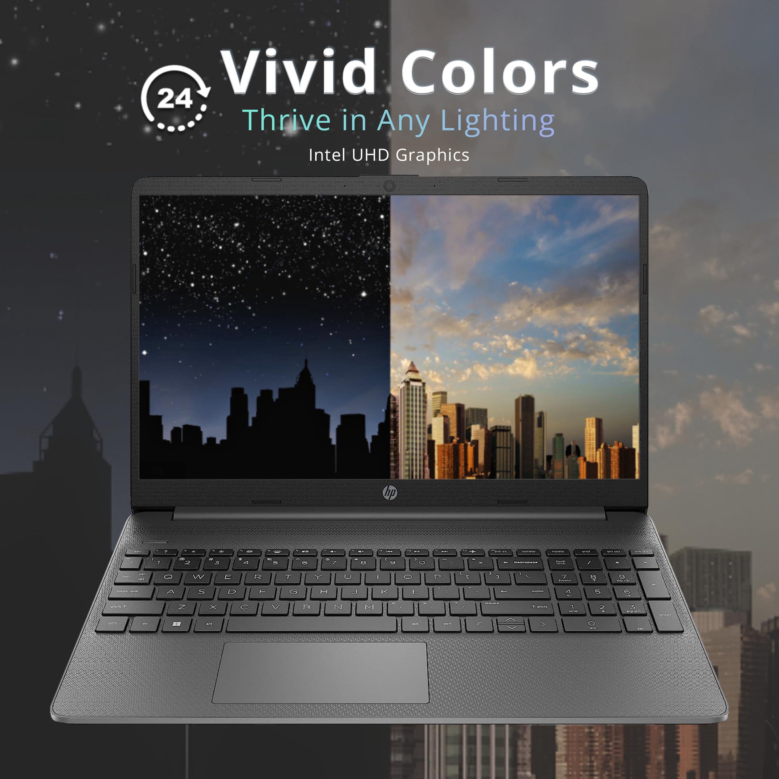 HP 15.6” FHD Laptop, Intel i3-1215U, 32GB RAM, 1TB SSD, Intel UHD Graphics, HD Webcam, Numpad, Wi-Fi 6, Bluetooth, Gray, Windows 11 Pro, 32GB USB Card