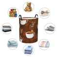 thumbnail image 3 of Lsque Sloths Need More Coffee pattern Laundry Hamper Basket, Tall Woven Rope Hamper Basket for Clothes, Lightweight Storage Basket, Collapsible Waterproof-Small, 3 of 8