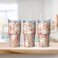 thumbnail image 2 of 20OZ Cute Dog Travel Tumbler with Handle Straw and Lid Paw Print Coffee Cup for Women Friends Great Holiday Birthday Presents Ideal for Home Office and Travel, 2 of 6