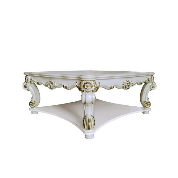 ACME Vendome Square Coffee Table, Antique Pearl Finish