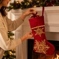 thumbnail image 3 of Christmas Stockings, Classic Holiday Xmas Stocking with Hanging Loop, Gift Bag for Fireplace Mantel, Tree and Family Holiday Decor, 3 of 7
