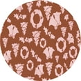 thumbnail image 1 of Ahgly Company Indoor Square Patterned Mahogany Brown Area Rugs, 3' Square, 1 of 6