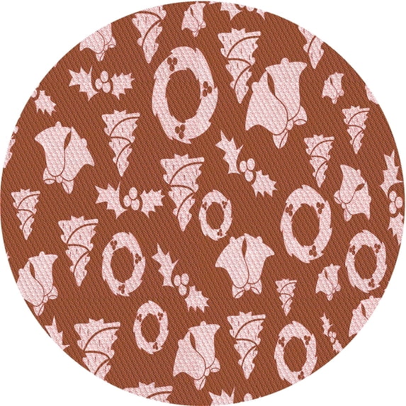 Ahgly Company Indoor Square Patterned Mahogany Brown Area Rugs, 3' Square