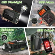Jazmm Solar Emergency Radio with 4000mAh Power Bank, Hand Crank & Bluetooth 5.0, Portable Survival Radio with SOS Alarm/Flashlight, NOAA Weather/FM/AM/SW for Camping, Hiking, Blackouts