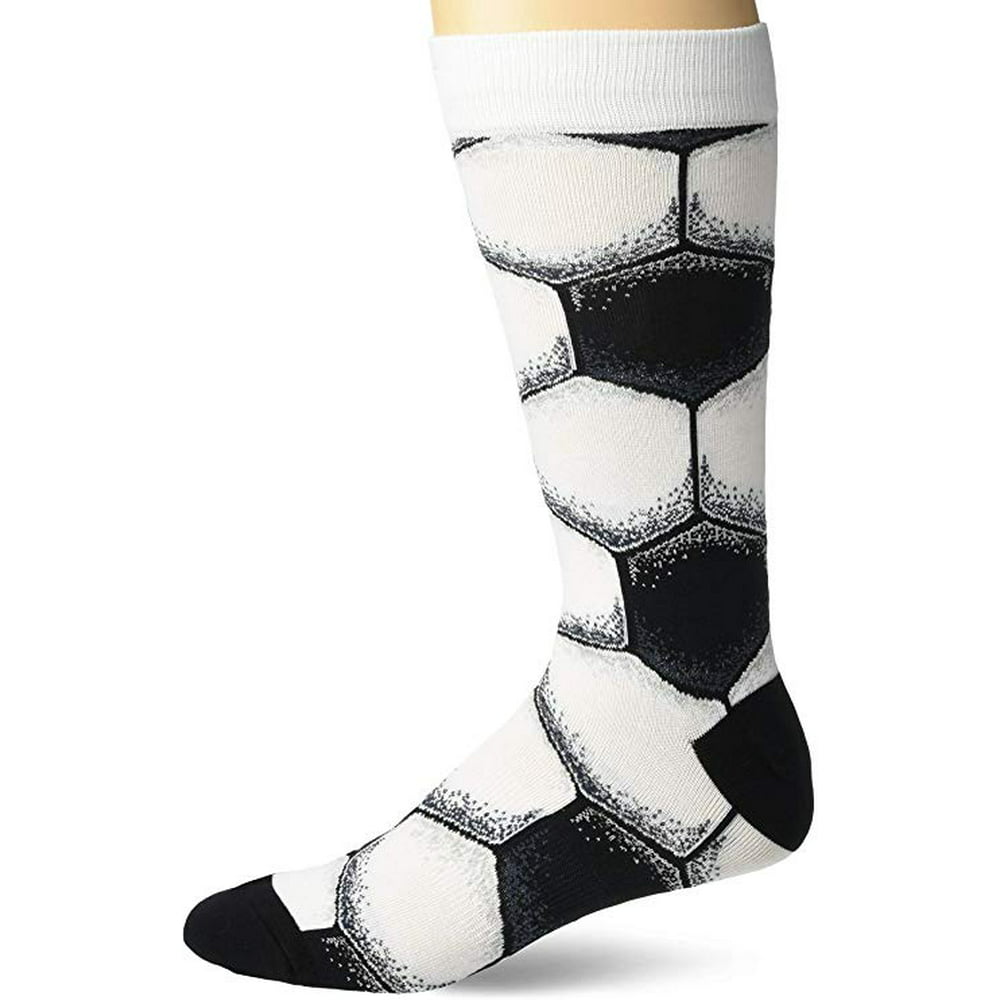 K. Bell Socks - Mens Crew Socks - K Bell - Soccer Ball White (10-13 ...