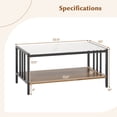 thumbnail image 3 of Costway 2-Tier Rectangular Coffee Table with Rock Slab Tabletop Open Shelf for Living Room, 3 of 10