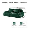 thumbnail image 3 of Aukfa 82" Modern Modular Cloud Sofa, Oversized Flannelette 2-Seater Couch with 29" Deep Seat & Two Pillows, No Assembly, Green, 3 of 8