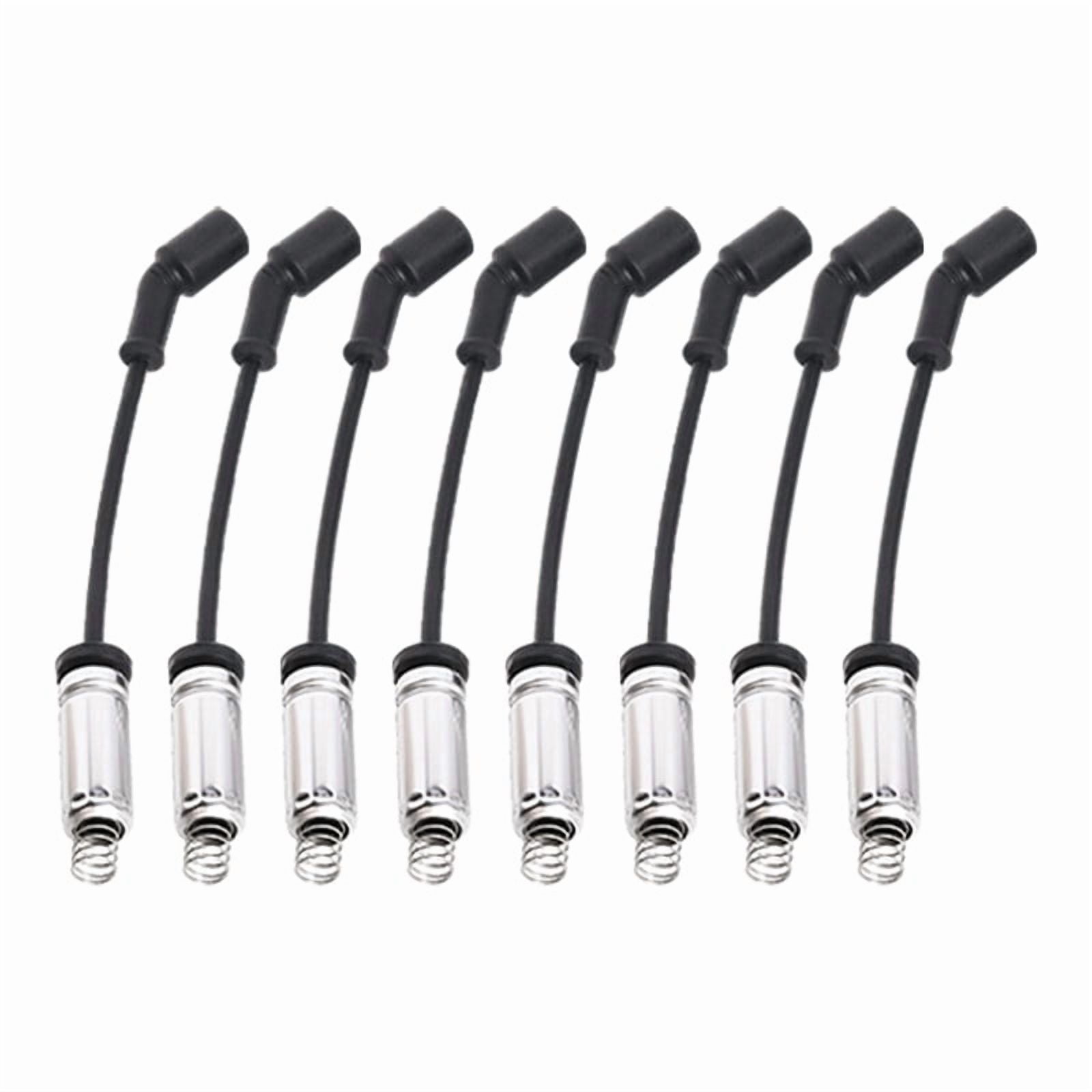 ISA 8 Ignition Coil and 8 Champion Platinum Spark Plug with Wire Set For Chevrolet Cadillac GMC Suburban Express Silverado CTS Sierra Savana Camaro Avalanche Colorado Replacement for UF414