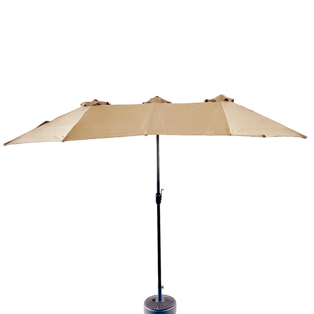 Tbest 15 X9 Hanging Rectangular Patio Table Umbrella Market Umbrellas Waterproof Folding Sunshade Khaki Com - Rectangle Umbrella For Patio Table
