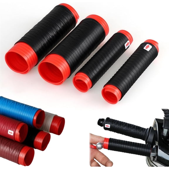 Universal Non-Slip Silicone Handlebar & Brake Lever Grip Covers, Ergonomic Wrap-Around Motorcycle Grips for Dirt Bike, E-Bike, Scooter, Mountain Bike