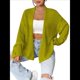 thumbnail image 1 of Cárdigan de Punto Holgado para Mujer, Cárdigan Informal de Color Liso Verde M, 1 of 7