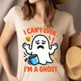 thumbnail image 4 of I Can’t Even I’m A Ghost Graphic Tee | Funny Cute T-Shirt for Women, Gold, Size 3XL, 4 of 6