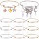 thumbnail image 1 of 9 pulseras de alambre ajustables de 3 colores, expandibles, de plata tibetana, doradas, de acero y titanio, con doble nudo y torsión, redondas y en blanco., 1 of 5
