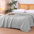 thumbnail image 2 of Cooling Comforter, Soft Lightweight Waffle Weave Blanket for Hot Sleepers, Summer & All Season Bedding to Keep Cool for Night Sweats, 106"x90", King, Dark Gray, 2 of 6