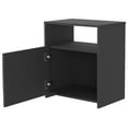 thumbnail image 3 of Bristol Modern Black Engineered Wood Nightstand with 1 Cabinet &amp; Shelf | 13.42"D x 19.88"W x 23.07"H | Steel Nickel-Plated Handles | Bedroom Furniture, 3 of 6