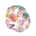 thumbnail image 2 of Kdxio Butterflies and Roses Print Shower Cap for Women,Elastic and Reusable,Double Waterproof Layers Bathing Hat, 2 of 9