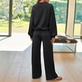 thumbnail image 5 of Two Piece Sets for Women Mock Neck Matching Sets Loungewear Fall Clothes Travel Outfits Fashion 2025 Black XL, 5 of 6