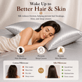thumbnail image 3 of Mulberry Silk Pillowcase for Hair and Skin Made in USA, 22 Momme Zippered Grey Silk Pillow Cases Standard Size, Highest Grade 100% Silk, Anti Aging, Anti Acne, 1 Pc 20"x26", 3 of 7