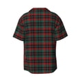 thumbnail image 4 of Balery Tartan Plaid Men's Casual Button Down Shirt Short Sleeve Textured Summer Cuban Beach Shirts-X-Large, 4 of 7