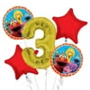Sesame Street Elmo Balloon Bouquet 3rd Birthday 5 pcs - Party Supplies