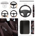 thumbnail image 4 of Yuyamidu Eagle Car Seat Covers Full Set of 12 USA Flag Steering Wheel Cover Seat Belt Strap Cover Coaster Lip Gloss Holder Keychain Wrist Key Chain Car Decor, 4 of 6