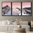 thumbnail image 2 of PixonSign Framed Wall Art Print Set Pink Sunset Snowy Mountain Peaks Nature Wilderness Photography Realism Rustic Scenic Relax/Calm Multicolor Ultra for Living Room, Bedroom, Office - 16"x24"x3 Black, 2 of 5